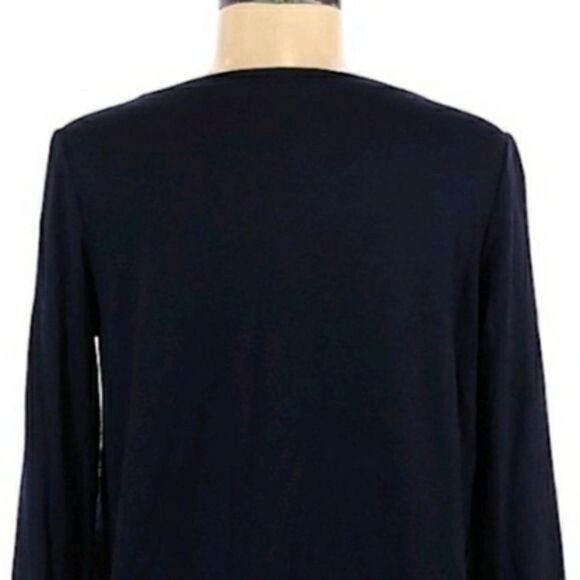 Lafayette 148 Wool Scoop Neck Long Sleeve Color Blocked Baseball Jersey Sz M - Picture 8 of 11